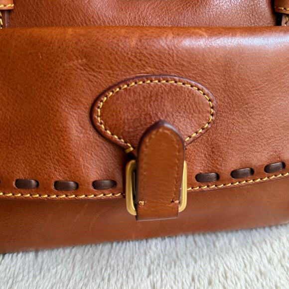 Dooney & Bourke Florentine Leather Satchel Saddle Shoulder Bag Quiet Luxury - Picture 5 of 16